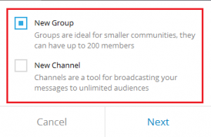 ساخت گروه و کانال در تلگرام کامپیوتر Telegram Desktop